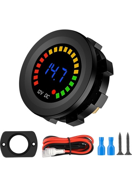 12V LED Dijital Ekran Voltaj Ölçer Araba Voltmetre Ölçüm Cihazı (Yurt Dışından)