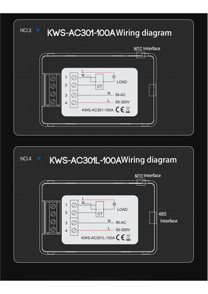 Dijital Ekranlı Akım Voltmetre 50-300V Ac Wattmetre AC100A Kapat (Yurt Dışından)