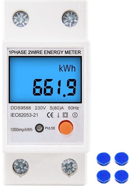 230V Ac Din Ray Tek Fazlı Sıfırlama Sıfır Enerji Ölçer Wattmetre (Yurt Dışından)