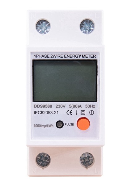 230V Ac Din Ray Tek Fazlı Sıfırlama Sıfır Enerji Ölçer Wattmetre (Yurt Dışından)