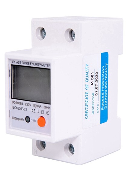 230V Ac Din Ray Tek Fazlı Sıfırlama Sıfır Enerji Ölçer Wattmetre (Yurt Dışından)