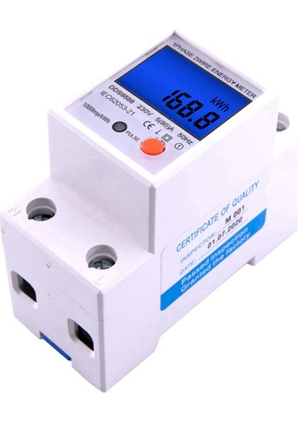 230V Ac Din Ray Tek Fazlı Sıfırlama Sıfır Enerji Ölçer Wattmetre (Yurt Dışından)