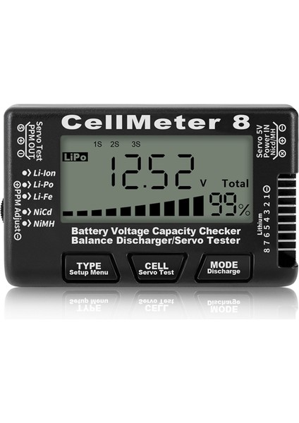Rc Cellmeter 8 Dijital Pil Kapasitesi Kontrol Cihazı Siyah (Yurt Dışından)
