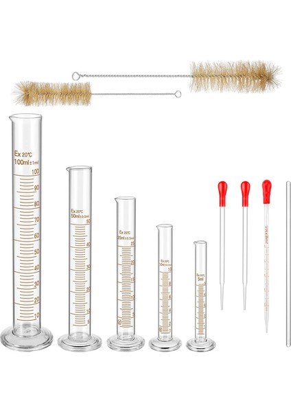 Cam Dereceli Ölçüm Silindirleri Seti, 3 Pipet + 2 Fırça (Yurt Dışından)