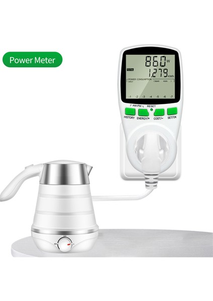 Dijital LCD Enerji Ölçer Wattmetre Güç Analizörü Abd Fişi (Yurt Dışından)