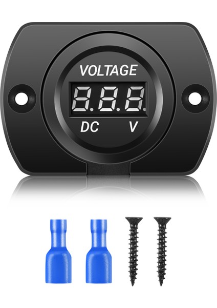 12V-24V Su Geçirmez Araba Motosiklet LED Dijital Ekran Voltmetre Siyah (Yurt Dışından)