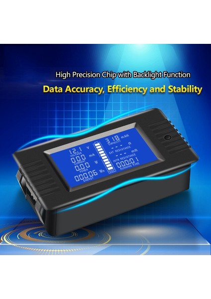 0-200V 10A Voltmetre Ampermetre Dijital Akü Test Cihazı Metre Monitör (Yurt Dışından)