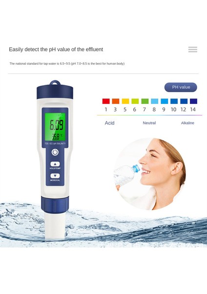 Akvaryum Asidimetresi Için 5'i 1 Arada Dijital Sıcaklık Ölçer Tds/ec/ph/tuz (Yurt Dışından) indirimleri