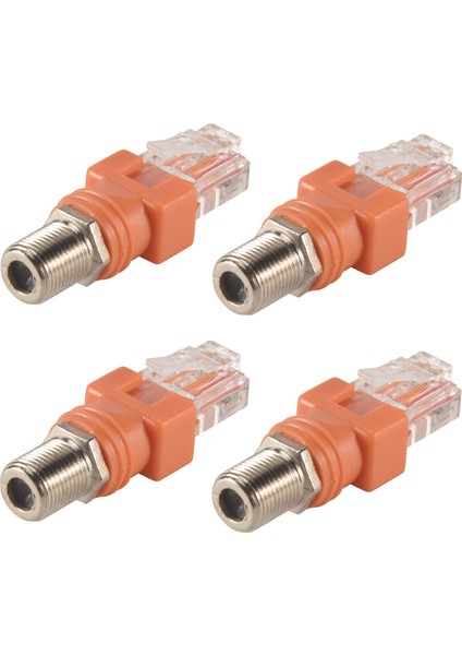 Hat Test Cihazı Için 4 Paket Koaksiyel Rf F Dişi - RJ45 Erkek Dönüştürücü (Yurt Dışından)