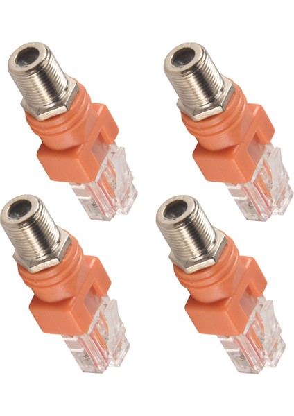 Hat Test Cihazı Için 4 Paket Koaksiyel Rf F Dişi - RJ45 Erkek Dönüştürücü (Yurt Dışından)