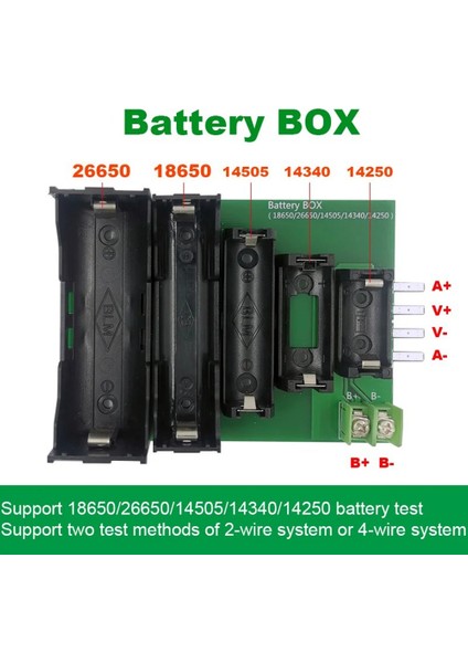 Pil Test Cihazı Kutusu 4 ve 2 Kablolu Terminal 18650 26650 14505 (Yurt Dışından)