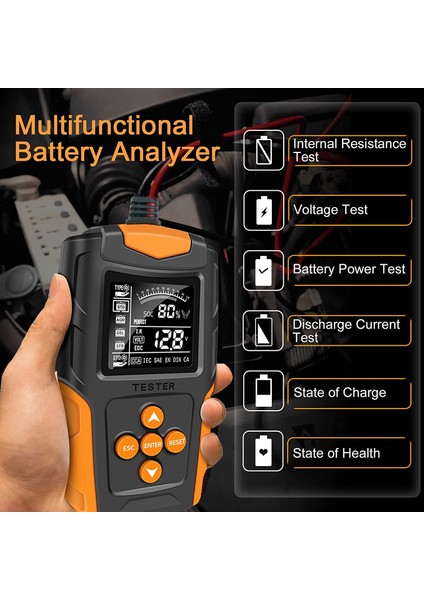 Akü Test Cihazı 12V 24V Otomotiv Cca Dijital Otomatik Akü Analizörü (Yurt Dışından) modelleri