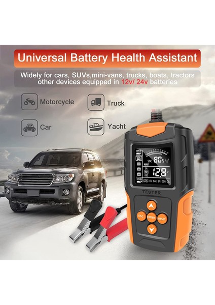 Akü Test Cihazı 12V 24V Otomotiv Cca Dijital Otomatik Akü Analizörü (Yurt Dışından) fırsatları