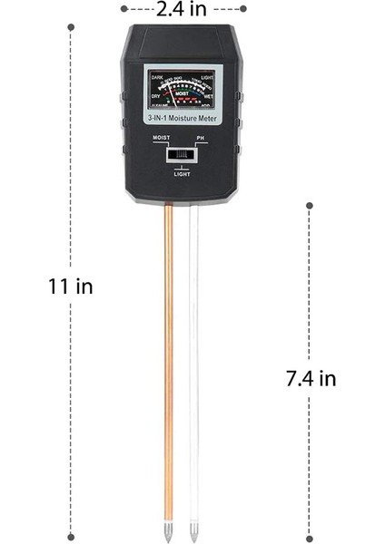 2 Paket 3'ü 1 Arada Toprak Nem Ölçer, Bahçe, Çim, Çiftlik Için Test Aracı (Yurt Dışından)