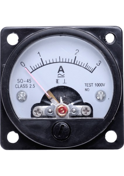 Ac 0-3A Analog Panel Metre Akım Ölçme Ampermetre Ölçer Siyah (Yurt Dışından)