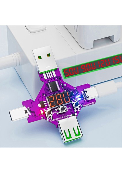 2'si 1 Arada Pd3.1 28V Hızlı Protokol Şarj Tetikleyici Sahte Voltmetre (Yurt Dışından)