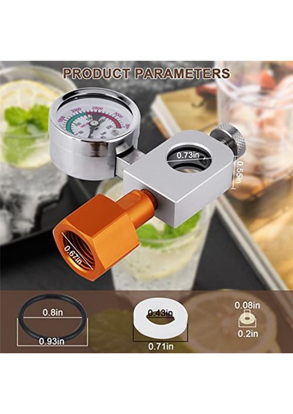 3500PSI Basınç Ölçerli Co2 Dolum Adaptörü, Soda Doldurmak Için (Yurt Dışından)