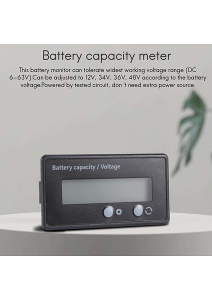 LCD Pil Kapasitesi Ölçer Metre 12V/24V/36V/48V Kurşun Asit Akü (Yurt Dışından)