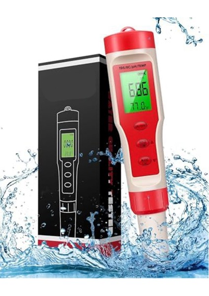 4'ü 1 Arada Ph Ölçer, Ph Ölçer, Dijital Ph Test Cihazı 0.01 Yüksek Doğruluk (Yurt Dışından)