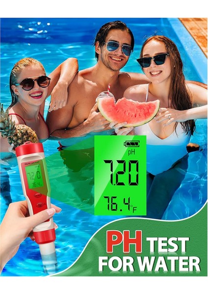 4'ü 1 Arada Ph Ölçer, Ph Ölçer, Dijital Ph Test Cihazı 0.01 Yüksek Doğruluk (Yurt Dışından) indirimleri