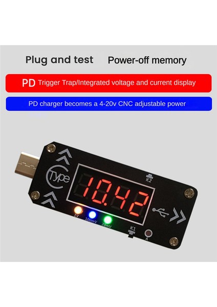 USB Şarj Tetikleyici Şarj Cihazı Voltmetre Ampermetre Pd Şarj Cihazı Için (Yurt Dışından)