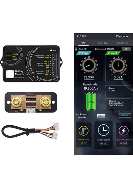 KL110F 0-120V 0-100A Akü Monitörü Bluetooth Akü Test Cihazı (Yurt Dışından)