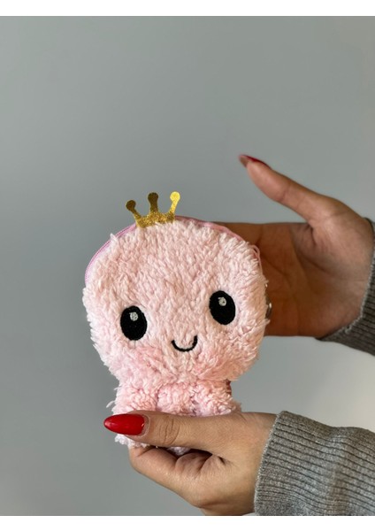 Pembe Peluş Kadın Cüzdan Gülen Surat Cüzdan15x10 Cm