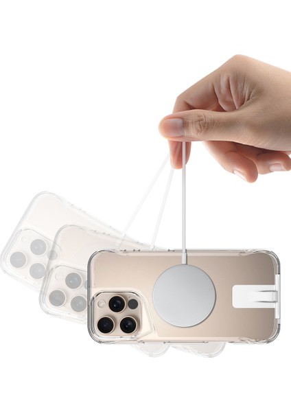 Apple iPhone 16 Pro Max Uyumlu Magsafe Şarj Özellikli T-Max Standlı Kapak
