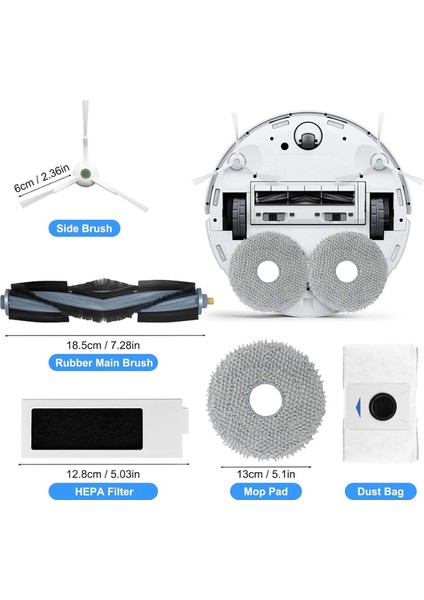 Ecovacs Deebot T20 Omni Elektrikli Süpürge Ana Yan Fırçalar Paspas Bezi Toz Torbaları Hepa Filtreler Yedek Parçalar (Yurt Dışından)