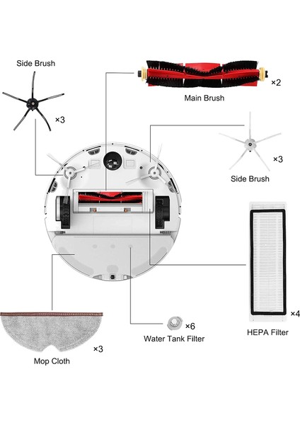 Elektrikli Süpürge Aksesuarları Filtreler Fırçalar Paspas Bezleri Kitleri, Xiaomi Roborock S50 S55 S6 Robot Için Yedek Filtre Parçaları (Yurt Dışından)