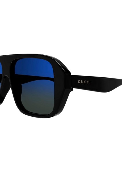 GG1615S 001 57-13-145 Unisex Füme Degrade Camlı Siyah Asetat Geometrik Güneş Gözlüğü fiyatları