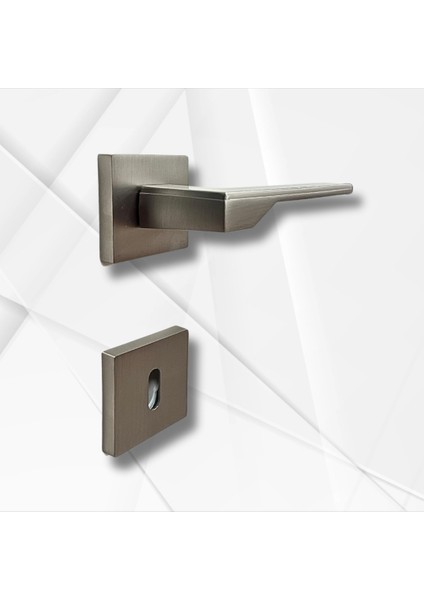 Stilo Inox 5 Adet Oda 2 Adet Wc Kare Rozetli Kapı Kolu Set