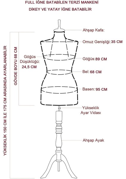 36 Beden Iğne Batabilen Terzi Mankeni indirimleri
