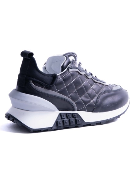 Strap Siyah Kapitone Gerçek Deri Sneaker