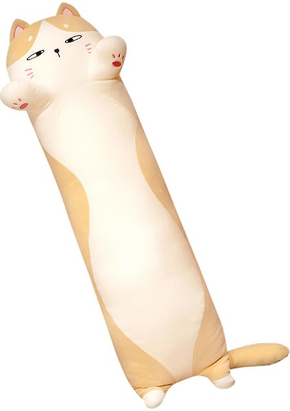 Şişman Kedi Peluş Oyuncak Bebek Sevimli Şişman Ev Kedisi Yastık Çocuk Yatağı Uzun Yastık Bebek Kız (1300MM) (Yurt Dışından)