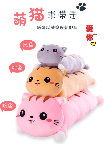 Yeni Uzun Kedi Yastık Peluş Oyuncak Kızlar Uyku Yastığı Yumuşak Bacaklar Bacaklar Sevimli Bebek (900MM) (Yurt Dışından)