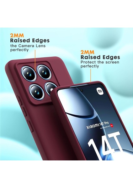 Xiaomi Mi 14T Pro Kılıf Kamera Korumalı Renkli Yumuşak Mat Silikon + 9h Ekran Koruyucu Cam 2in1 Set