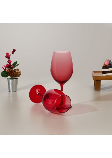 Larc 2'li Ayaklı Bardak - Kırmızı - 540 ml