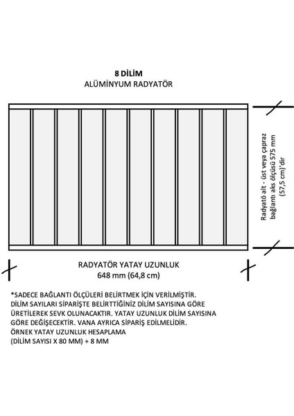Alüminyum Panel Radyatör Klasik 600X8 Dilim Ral 7016 Radyatör