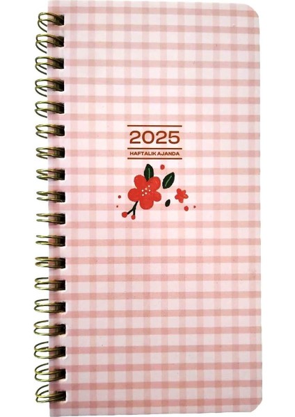 Keskin Çiçekli Set 2025 Takvim ve (8X16) Haftalık Spiralli Cep Ajandası