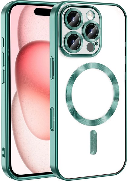 Apple iPhone 16 Pro Kılıf Magsafe Kamera Lensli Korumalı Şeffaf Silikon Kapak