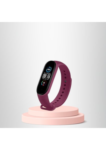 Mi Band 3-4 Uyumlu Silikon Kordon M3-M4 Uyumlu BORDO