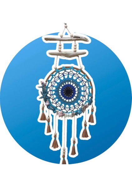 Bohem Marin Temalı El Yapımı Duvar Süsü Dreamcatcher Rüya Kapanı