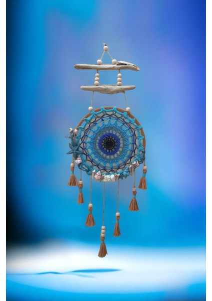 Bohem Marin Temalı El Yapımı Duvar Süsü Dreamcatcher Rüya Kapanı