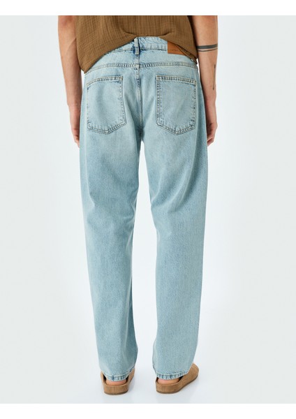 Vintage Straight Kot Pantolon Cep Detaylı Pamuklu