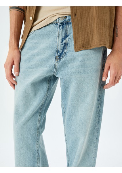 Vintage Straight Kot Pantolon Cep Detaylı Pamuklu