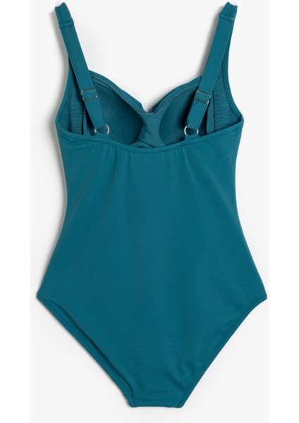 Drape Detaylı Kalp Yaka Toparlayıcı Mayo fiyatları