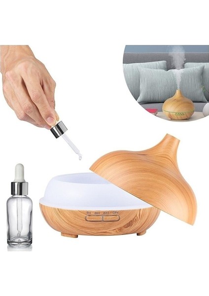 Ahşap Desenli 500ML. Işıklı Hava Nemlendirici Ultrasonik Ortam Nemlendirici Aroma Difüzörü fiyatları