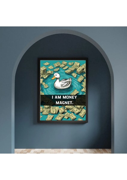 Çerçeveli, Ördek Figürlü Manifest Tablo, Para Mıknatısı, Pinterest Duvar Dekorasyonu
