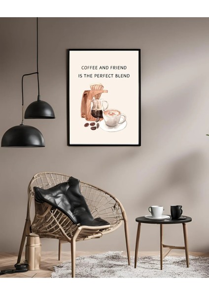 Çerçeveli, 'coffee' Kahve Köşesi, Mutfak Dekoratif Tablo, Modern Pinterest Tarzı Çerçeveli Poster fiyatları
